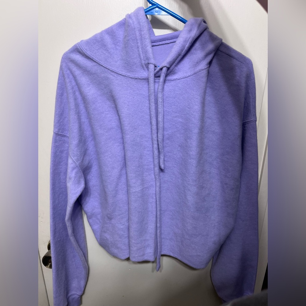 Bella+ Canvas Purple Crop Sweater W Hood